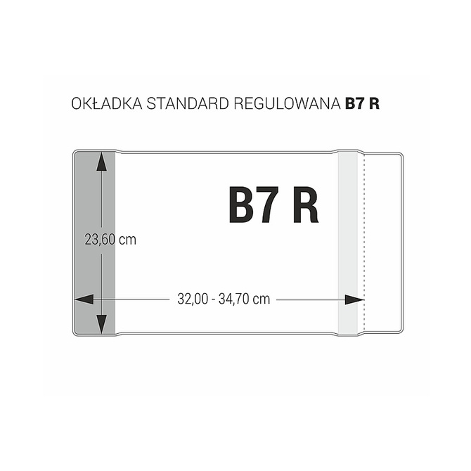 Zestaw okładka B7R regulowana 23,6cm x 32-34,7cm przezr krystaliczna 10szt