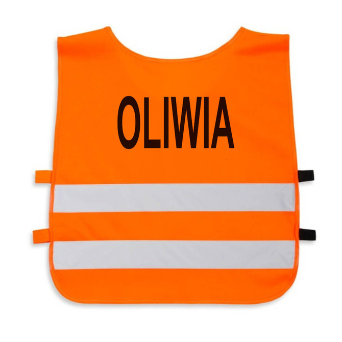 Kamizelka odblaskowa z własnym nadrukiem dla dzieci młodzieży logo napis