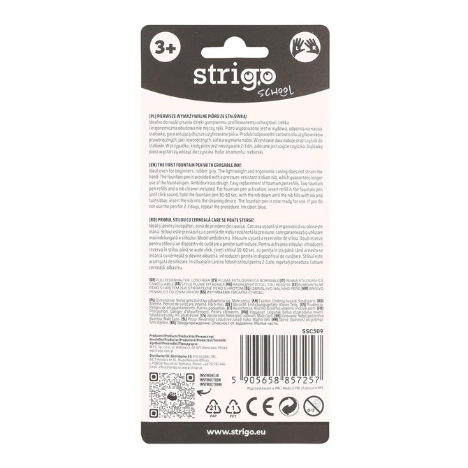 Pióro wieczne ścieralne wymazywalne stalówką nauki pisania kapibara STRIGO