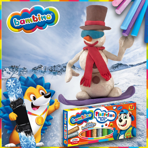 Plastelina szkolna 24 kolory +podkładka do prac plastycznych BAMBINO