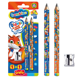 Ołówek do nauki pisania Jumbo trójkątny HB 2szt + temperówka BAMBINO