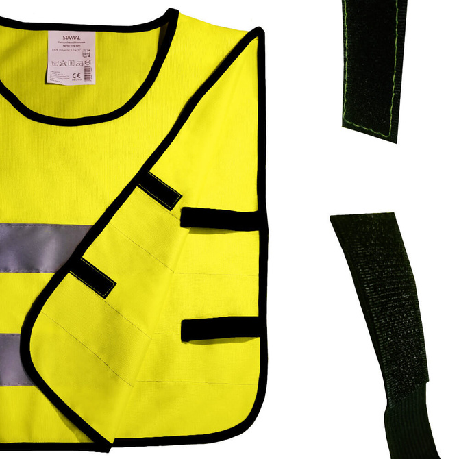 Kamizelka odblaskowa ostrzegawcza żółta dla dzieci szkolnych 45x50cm 10szt