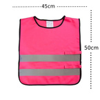 Kamizelka odblaskowa ostrzegawcza róż dla dzieci szkolnych 45x50cm 10szt