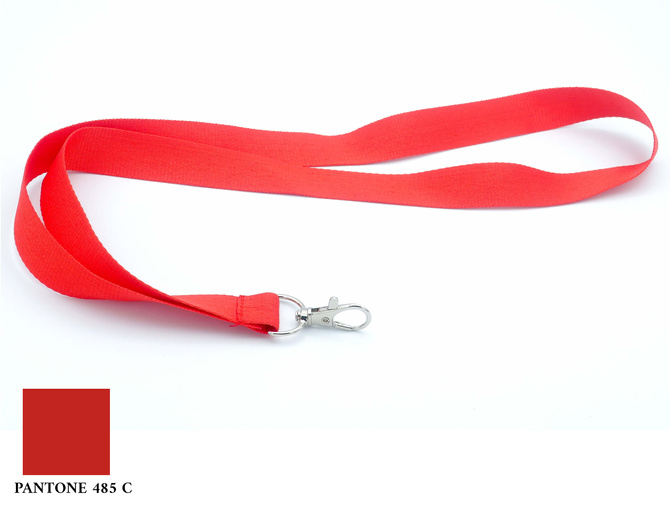 Smycz do identyfikatora na szyję 2cm karabińczyk długoś 90cm czerwona 20szt