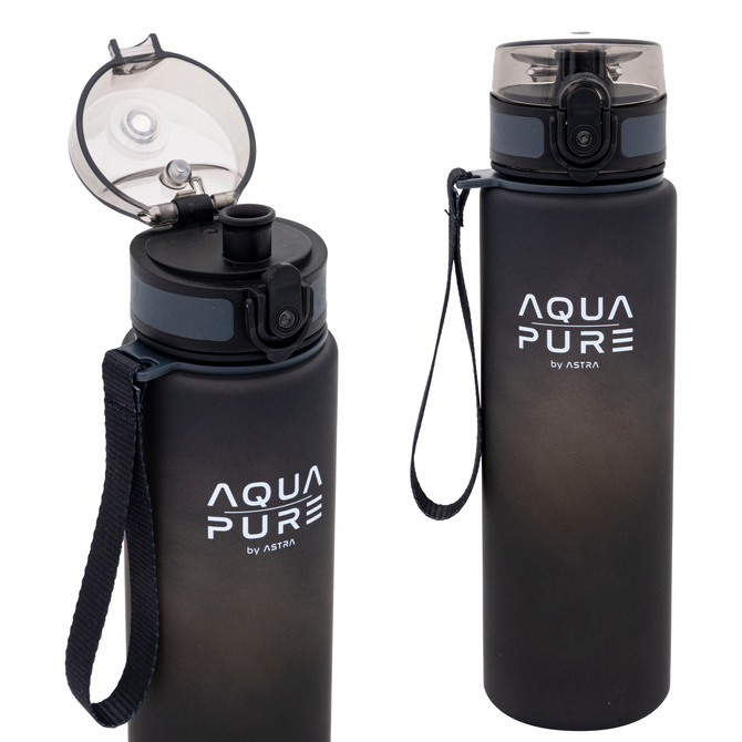 Bidon na wodę butelka dziecka tritan 600ml czarny BPA FREE AQUA PURE ASTRA