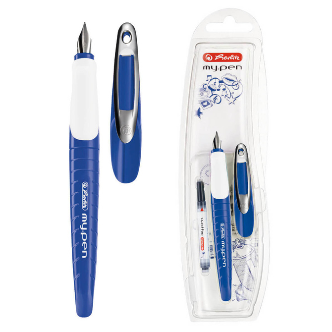 Pióro wieczne dla praworęcznych niebieskie białe My.Pen HERLITZ