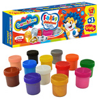 Farby plakatowe szkolne 13 kolorów x 20ml złota srebrna BAMBINO