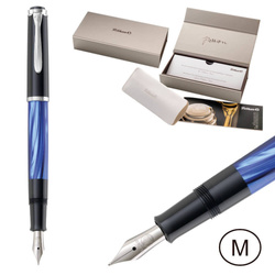 Pióro wieczne Classic M205 M Blue Marbled na prezent premium FWI PELIKAN