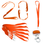 Smycz do identyfikatora na szyję 2cm karabińczyk dł. 90cm pomarańcz 20szt