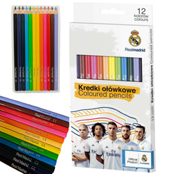 Kredki ołówkowe trójkątne oficjalne Real Madrid Madryt 12kol ASTRA