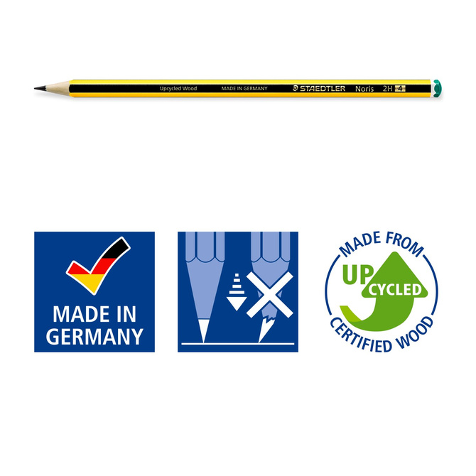 Ołówek drewniany 2H bez gumki Noris STAEDTLER