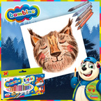 Kredki świecowe glinka kaolinowa + temperówka 12 kolorów BAMBINO