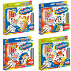 Kredki ołówkowe trójkątne grube JUMBO 12 kolorów +temperówka BAMBINO