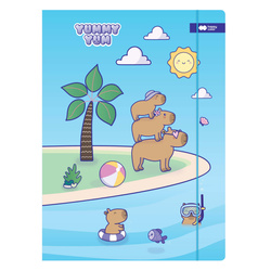 Teczka rysunkowa kartonow z gumką A4 24x31cm kapibara YUMMY YUM HAPPY COLOR