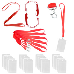 Identyfikator pionowy holder A7 kieszonka 81x110mm +smycz 90cm x 20kpl