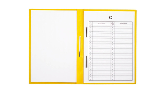 Skoroszyt teczka A4 PVC na akta osobowe +wkł ABCD