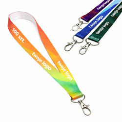 Smycze reklamowe 20mm na szyję z kolorowym 1-stronnym nadrukiem logo 100szt