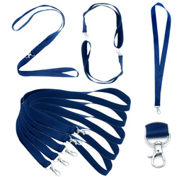 Smycz do identyfikatora na szyję 2cm karabińczyk dł. 90cm granatowa 20szt