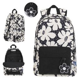 Plecak szkolny młodzieżowy czarny kwiatki 26l Bloom OXFORD