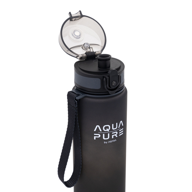 Bidon na wodę butelka dziecka tritan 600ml czarny BPA FREE AQUA PURE ASTRA