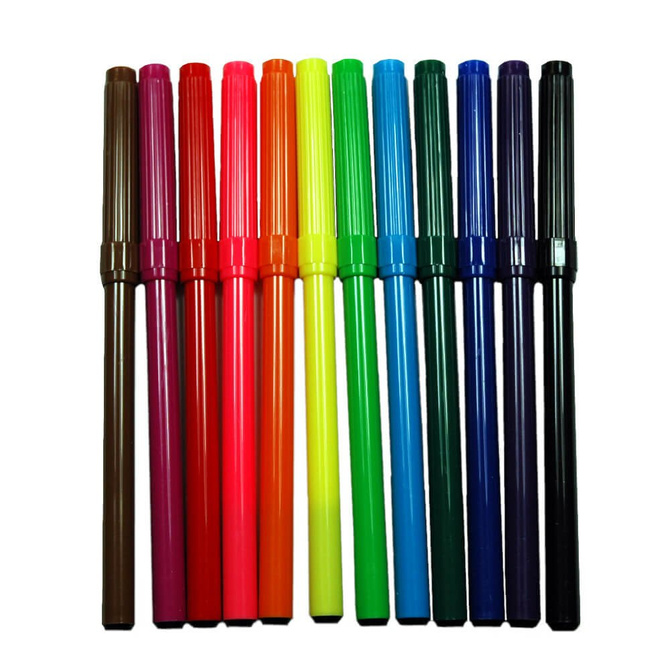 Flamastry szkolne pisaki mazaki 12 kolorów FC Barcelona ASTRA 