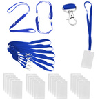 Identyfikator pionowy holder A7 kieszonka 81x110mm +smycz 90cm x 20kpl