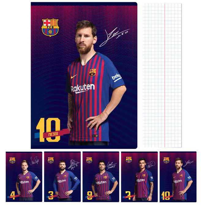 Zeszyt A5 32 kartki w kratkę FC Barcelona Barca ASTRA