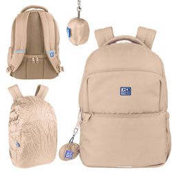 Plecak szkolny młodzieżowy beżowy z pokrowcem przeciwdeszczowym 23l OXFORD