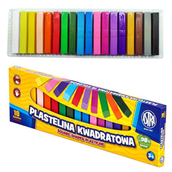 Plastelina szkolna kwadratowa 18 kolorów ASTRA