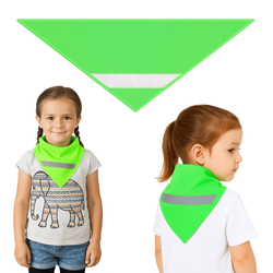 Chusta odblaskowa bandana z pasem odblaskowym dla dzieci 45x45x66cm zielona