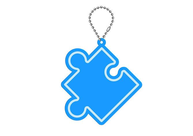 Brelok breloczek gadżet odblaskowy odblask zawieszka puzzel 25szt