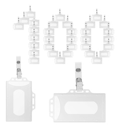 Identyfikator holder klipsem żabką twardy plastik uchwyt poziom pion 100szt