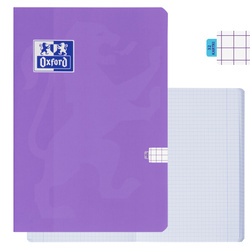 Zeszyt A4 32 kartki w kratkę z marginesem 99,4µm soft touch fiolet OXFORD