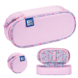 Piórnik kosmetyczka etui usztywniany z klapką różowy Flowers OXFORD