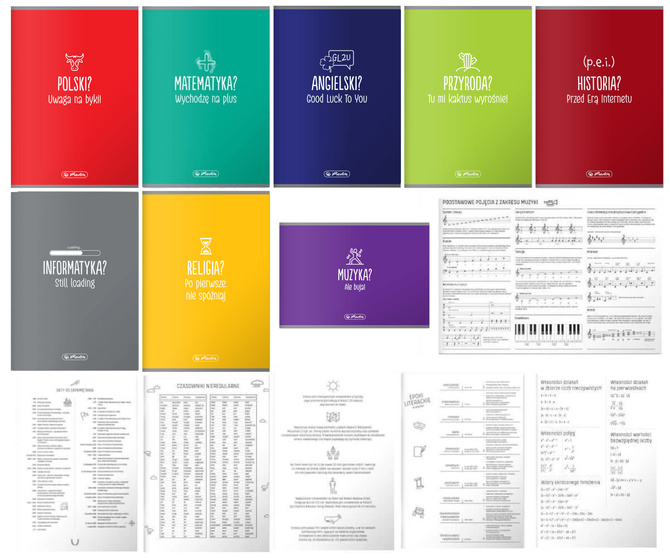 Zestaw zeszyt przedmiotowy klasa 4, 8x A5 60k soft touch HERLITZ