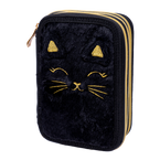 Piórnik potrójny wyposażenie 46el Jumbo futrzany kotek Fluffy Kitty ASTRA