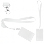 Identyfikator pionowy holder A7 przezroczysty targowy 81x110mm + smycz 90cm