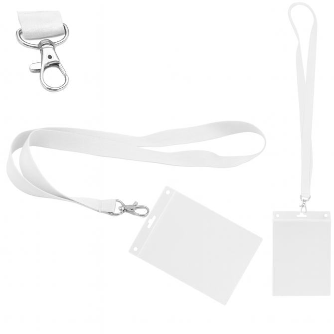 Identyfikator pionowy holder A6 przezroczysty targowy 115x150mm + smycz