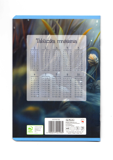 Zeszyt A5 16 kartek w kratkę z marginesem 70g/m2 Wonderland 10szt HERLITZ