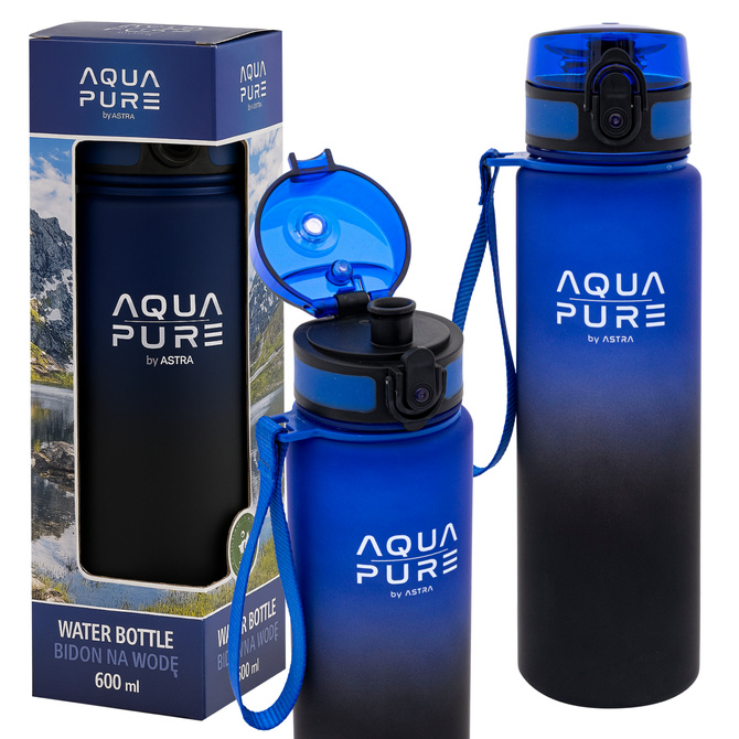 Bidon na wodę butelka dziecka tritan 600ml niebies BPA FREE AQUA PURE ASTRA