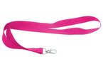 Smycz do identyfikatora na szyję 2cm karabińczyk długość 90cm różowa