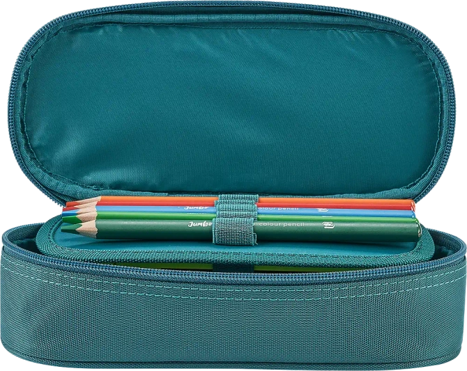 Piórnik kosmetyczka etui usztywniany z klapką zielony SCHOOL OXFORD