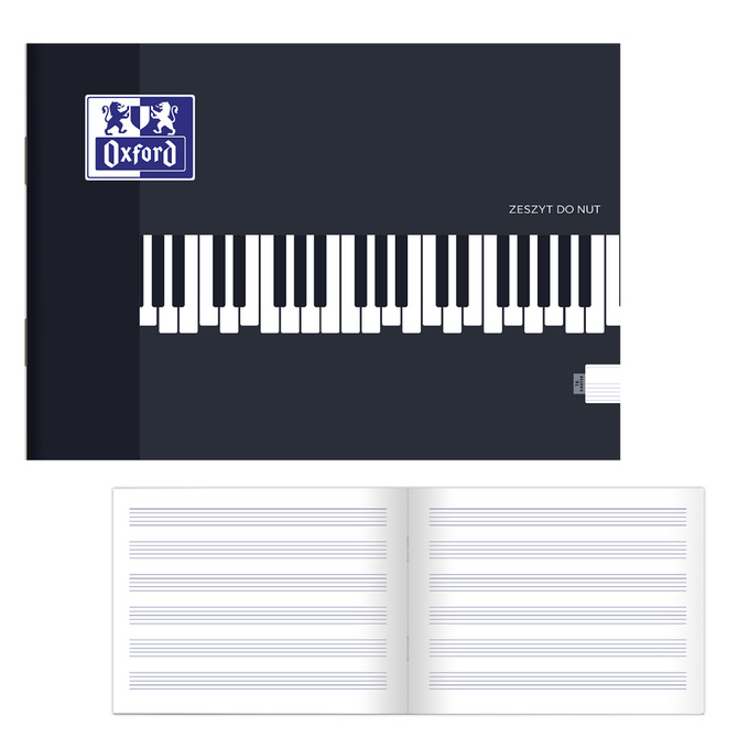 Poziomy zeszyt A5 16k muzyki nut pięciolinia przedmiotowy soft touch OXFORD