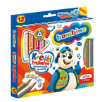 Kredki ołówkowe trójkątne grube JUMBO 12 kolorów +temperówka BAMBINO