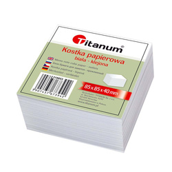 Notes kostka papierowa klejona bloczek biały 8,5x8,5x4cm TITANUM