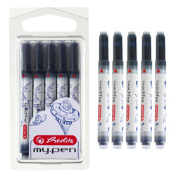 Naboje wkłady pióra wiecznego atramentowe długie my.pen niebies 5szt HERLITZ