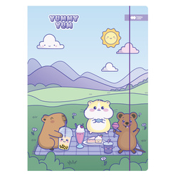 Teczka rysunkowa kartonow z gumką A4 24x31cm kapibara YUMMY YUM HAPPY COLOR