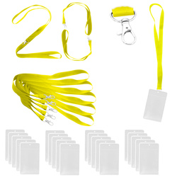 Identyfikator pionowy holder A7 kieszonka 81x110mm +smycz 90cm x 20kpl