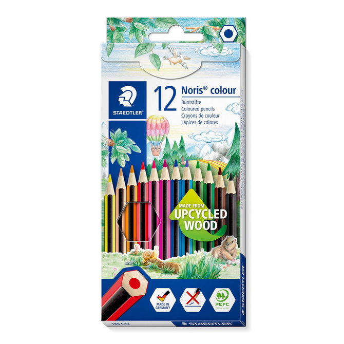 Kredki ołówkowe sześciokątne 12 kolorów Wopex Noris colour STAEDTLER