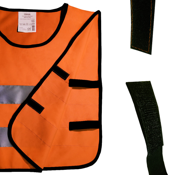 Kamizelka odblaskowa ostrzegawcza pomarańcz dzieci przedszkol 42x45cm 10szt